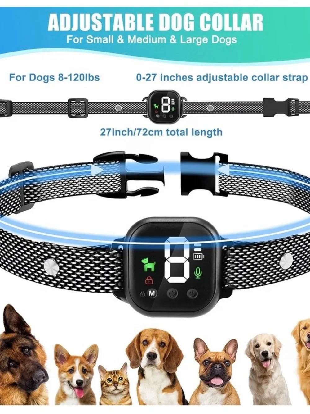Bark Training Collar adjustable  New in box